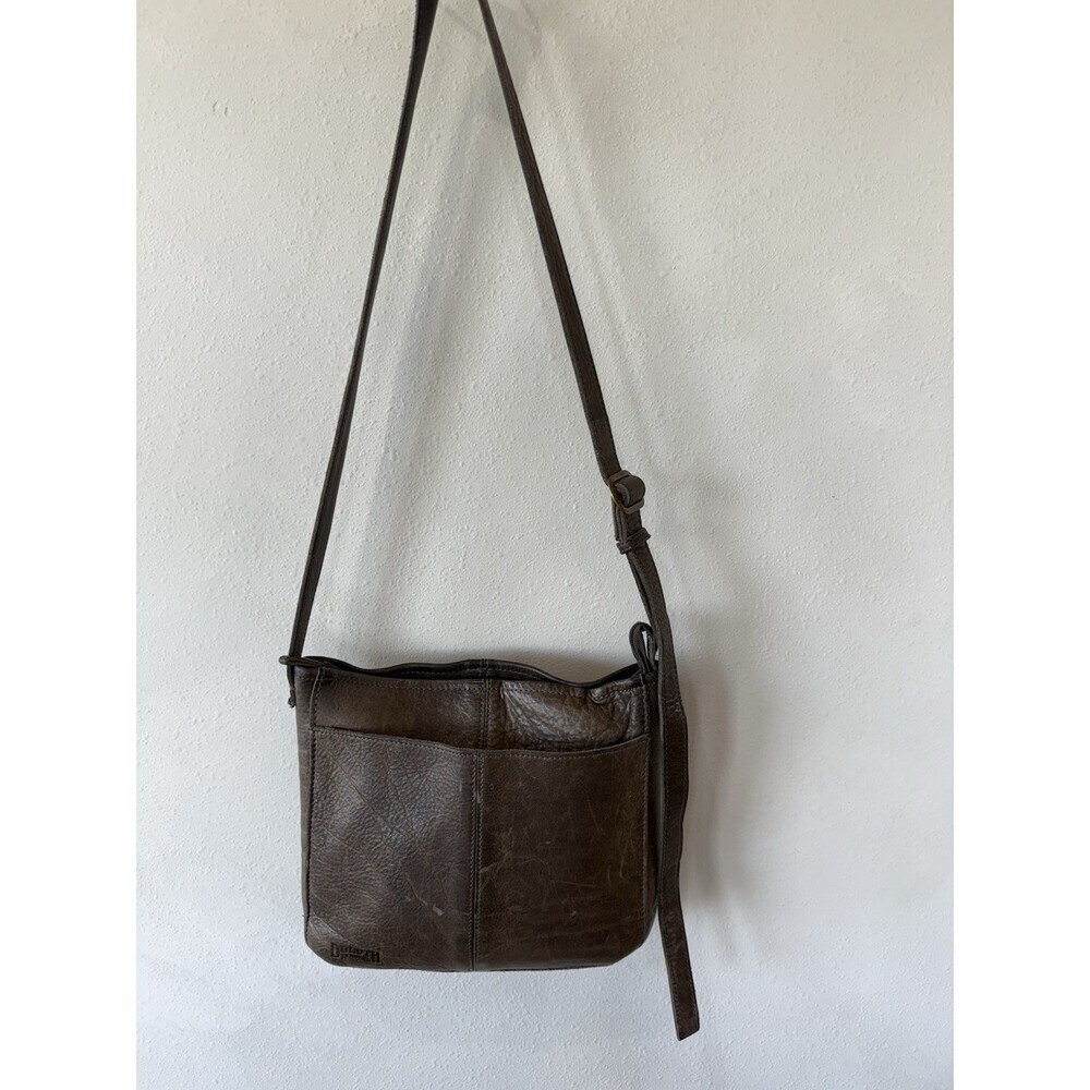 Duluth Trading Co Leather Crossbody Messenger Bag Purse Brown Pebbled Cowhide